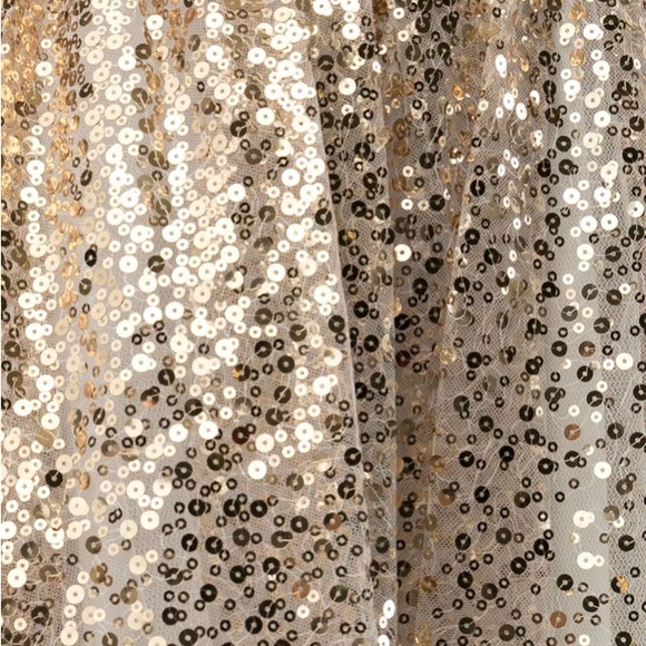 Gorgeous Sparkly Marchesa Notte Gold Sequin V Neck Midi Dress Size 4 NWT Luxury - Picture 8 of 9